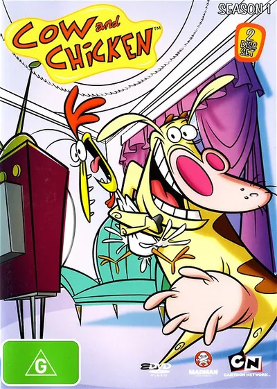Krowa i Kurczak & Jam Łasica / Cow & Chicken & I Am Weasel (1995-1999) (Sezon 1-5) PLDUB.480p.TVRip.XviD-NN / Dubbing PL