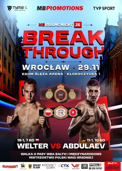 Boks: MB Boxing Night 26 we Wrocławiu waga średnia: Karol Welter - Misto Abdulajew (29.11.2025) PL.1080p.WEB-DL.H264-GNLP / oryginalna polska