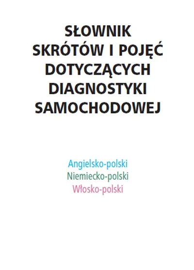 Słownik Dla Diagnosty - Poradnik Serwisowy