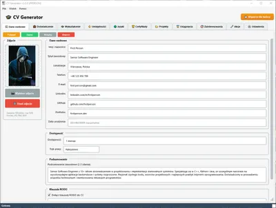 Generator CV / CV Generator v3.5.0 (x64) MULTi-PL